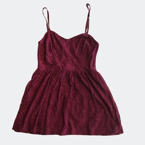 Material Girl Burgundy Lace  Dress